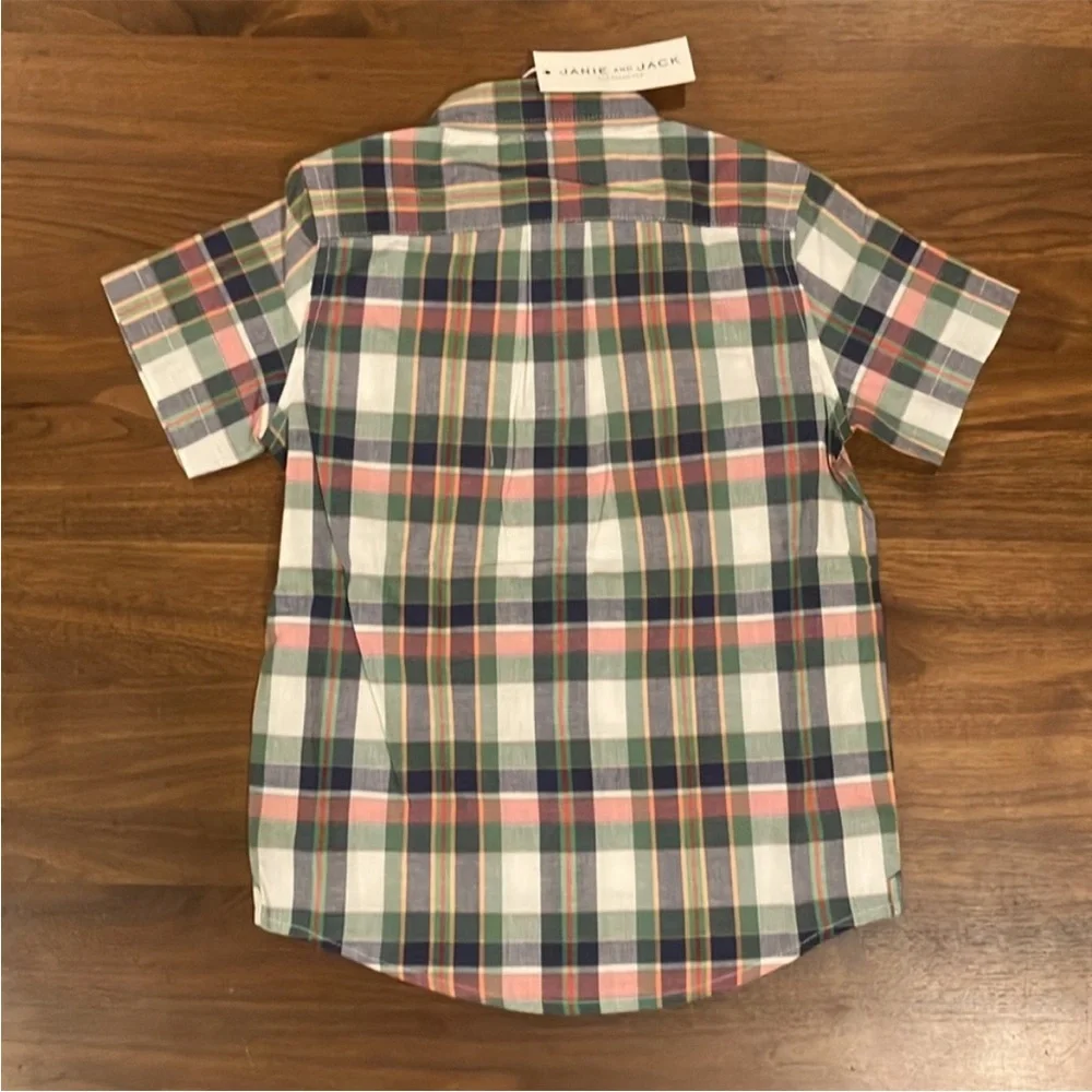 NWT- Janie and Jack Colorful Plaid Button Down Shirt